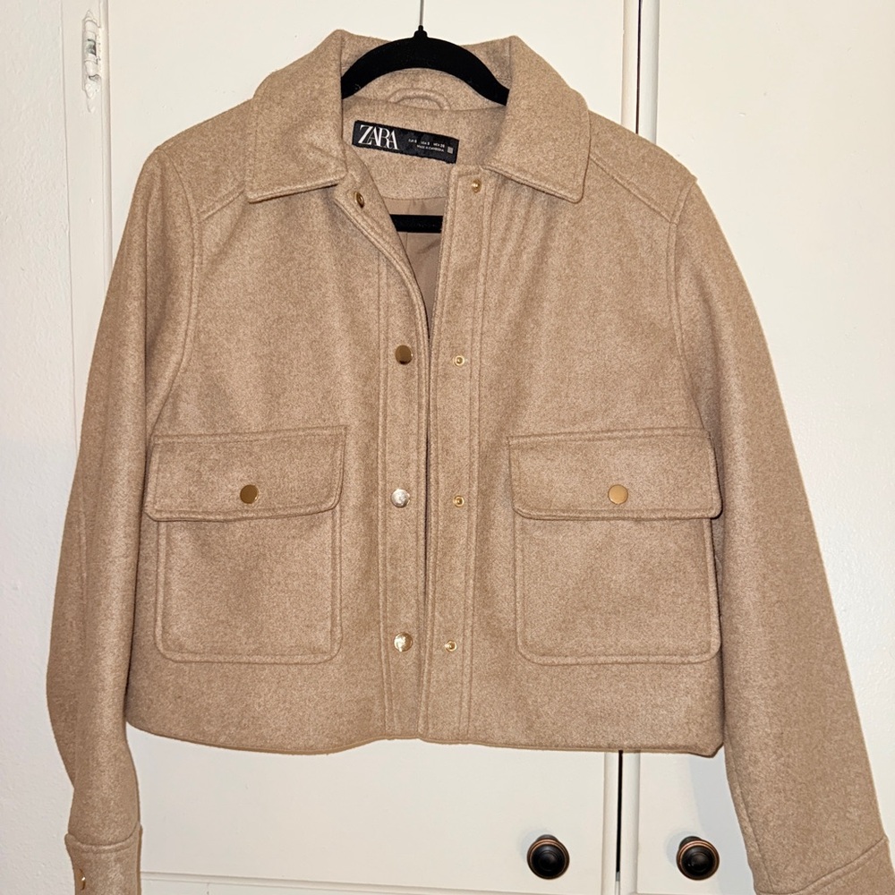 Zara Tan Jacket with Gold Buttons